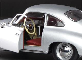 Porsche 356A 1957 1500 GS Carrera GT – Silver Metallic SunStar Metallmodell 1:18