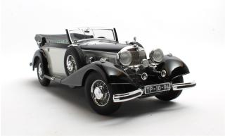 Mercedes-Benz 540K Cabriolet B black/silver `36-`38 Cult Scale Models 1:18 Resinemodell (Türen, Motorhaube... nicht zu öffnen!)