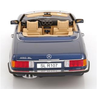 Mercedes 450 SL R107 EU-Version 1985 blaumetallic KK-Scale 1:12 Metallmodell