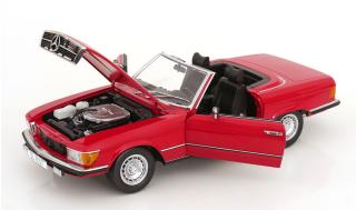 Mercedes 450 SL R107 EU-Version 1985 rot KK-Scale 1:12 Metallmodell