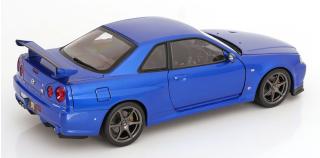 Nissan Skyline GT-R R34 V-Spec II 2001 mit OEM-Felgen  blaumetallic KK-Scale 1:12 Metallmodell