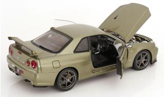 Nissan Skyline GT-R R34 V-Spec Nür 2001 mit OEM-Felgen  hellgrün-metallic KK-Scale 1:12 Metallmodell