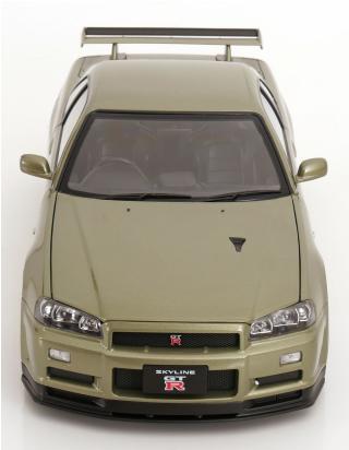 Nissan Skyline GT-R R34 V-Spec Nür 2001 mit OEM-Felgen  hellgrün-metallic KK-Scale 1:12 Metallmodell