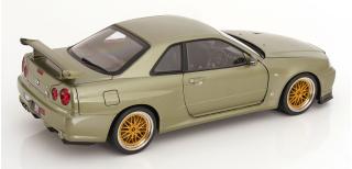 Nissan Skyline GT-R R34 V-Spec Nür 2001 mit BBS-Felgen  hellgrün-metallic KK-Scale 1:12 Metallmodell
