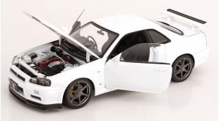 Nissan Skyline GT-R R34 V-Spec II 2001 mit OEM-Felgen  weiß KK-Scale 1:12 Metallmodell