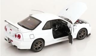 Nissan Skyline GT-R R34 V-Spec II 2001 mit OEM-Felgen  weiß KK-Scale 1:12 Metallmodell