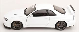 Nissan Skyline GT-R R34 V-Spec II 2001 mit OEM-Felgen  weiß KK-Scale 1:12 Metallmodell