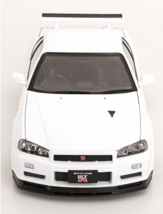 Nissan Skyline GT-R R34 V-Spec II 2001 mit OEM-Felgen  weiß KK-Scale 1:12 Metallmodell