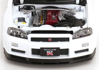 Nissan Skyline GT-R R34 V-Spec II 2001 mit OEM-Felgen  weiß KK-Scale 1:12 Metallmodell