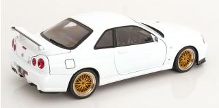 Nissan Skyline GT-R R34 V-Spec II 2001 mit BBS-Felgen  weiß KK-Scale 1:12 Metallmodell