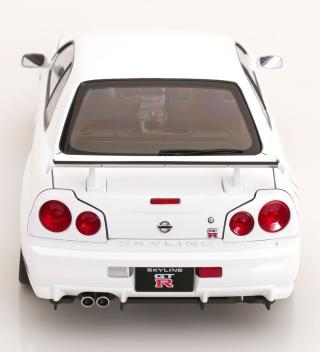 Nissan Skyline GT-R R34 V-Spec II 2001 mit BBS-Felgen  weiß KK-Scale 1:12 Metallmodell