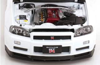 Nissan Skyline GT-R R34 V-Spec II 2001 mit BBS-Felgen  weiß KK-Scale 1:12 Metallmodell