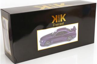 Nissan Skyline GT-R R34 V-Spec II 2001 mit OEM-Felgen violett-metallic KK-Scale 1:12 Metallmodell