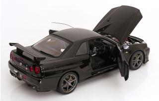 Nissan Skyline GT-R R34 V-Spec II 2001 mit OEM-Felgen schwarz KK-Scale 1:12 Metallmodell