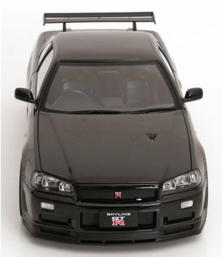 Nissan Skyline GT-R R34 V-Spec II 2001 mit OEM-Felgen schwarz KK-Scale 1:12 Metallmodell