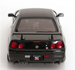 Nissan Skyline GT-R R34 V-Spec II 2001 mit OEM-Felgen schwarz KK-Scale 1:12 Metallmodell