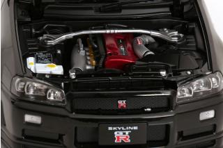 Nissan Skyline GT-R R34 V-Spec II 2001 mit OEM-Felgen schwarz KK-Scale 1:12 Metallmodell