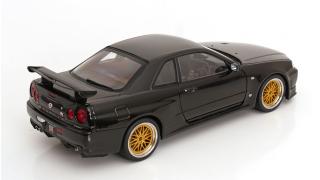 Nissan Skyline GT-R R34 V-Spec II 2001 mit BBS-Felgen schwarz KK-Scale 1:12 Metallmodell