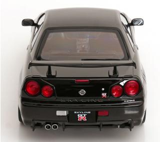Nissan Skyline GT-R R34 V-Spec II 2001 mit BBS-Felgen schwarz KK-Scale 1:12 Metallmodell