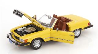 Mercedes 450 SL R107 US-Version 1979 gelb TV-Serie \"Hart aber Herzlich\"  KK-Scale 1:12 Metallmodell