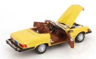 Mercedes 450 SL R107 US-Version 1979 gelb TV-Serie \"Hart aber Herzlich\"  KK-Scale 1:12 Metallmodell
