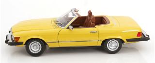 Mercedes 450 SL R107 US-Version 1979 gelb TV-Serie \"Hart aber Herzlich\"  KK-Scale 1:12 Metallmodell