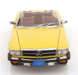 Mercedes 450 SL R107 US-Version 1979 gelb TV-Serie \"Hart aber Herzlich\"  KK-Scale 1:12 Metallmodell
