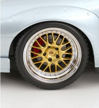 Porsche 911 (993) GT2 BBS Felgen 1996 polar silber KK-Scale 1:12 Metallmodell