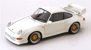 Porsche 911 (993) GT2 1996 mit BBS-Felgen weiß KK-Scale 1:12 Metallmodell