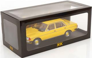 Mercedes 230E W123 Limousine 1975 gelb KK-Scale 1:18 Metallmodell (Türen, Motorhaube... nicht zu öffnen!)