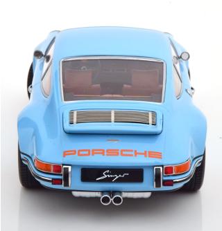 Singer Porsche 911 Coupe, lightblue/orange KK-Scale 1:18 Metallmodell (Türen, Motorhaube... nicht zu öffnen!)