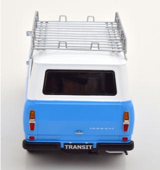 Ford Transit Bus 1965 mit Dachgepäckträger hellblau/weiß    KK-Scale 1:18 Metallmodell (Türen, Motorhaube... nicht zu öffnen!)