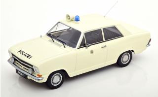 Opel Kadett B Polizei 1972 weiß KK-Scale 1:18 Metallmodell (Türen, Motorhaube... nicht zu öffnen!)