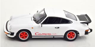 Porsche 911 Carrera 3.2 Clubsport 1989 weiß/rot KK-Scale 1:18 Metallmodell (Türen, Motorhaube... nicht zu öffnen!)