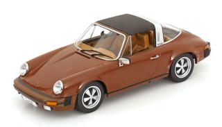 Porsche 911 SC Targa 1975 braun, Tatort Stuttgart KK-Scale 1:18 Metallmodell (Türen, Motorhaube... nicht zu öffnen!)