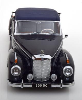 Mercedes 300 SC W188 Cabrio closed 1957 mit Softtop dunkelblau KK-Scale 1:18 Metallmodell (Türen, Motorhaube... nicht zu öffnen!)