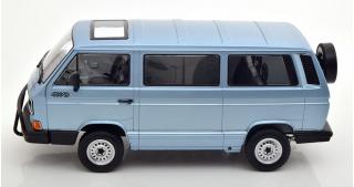 VW Bus T3 Syncro 1987 lightblue-metallic, KK-Scale 1:18 Metallmodell (Türen, Motorhaube... nicht zu öffnen!)