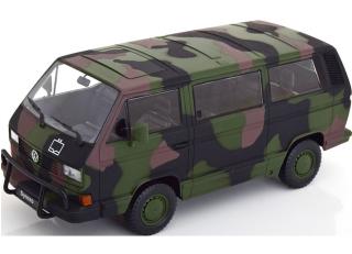 VW T3 Bus Bundeswehr 1987 camouflage KK-Scale 1:18 Metallmodell (Türen, Motorhaube... nicht zu öffnen!)