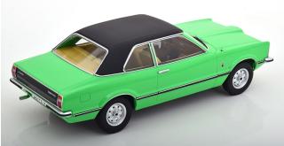 Ford Taunus Limousine 1971 mit Vinyldach (eckige Scheinwerfer) hellgrün/mattschwarz KK-Scale 1:18 Metallmodell (Türen, Motorhaube... nicht zu öffnen!)