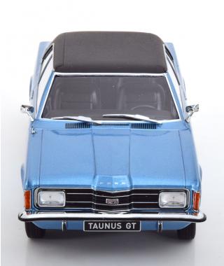 Ford Taunus GT Limousine mit Vinyldach 1971  blaumetallic/mattschwarz KK-Scale 1:18 Metallmodell (Türen, Motorhaube... nicht zu öffnen!)