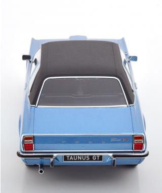 Ford Taunus GT Limousine mit Vinyldach 1971  blaumetallic/mattschwarz KK-Scale 1:18 Metallmodell (Türen, Motorhaube... nicht zu öffnen!)