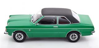 Ford Taunus GXL Limousine mit Vinyldach 1971  grün/mattschwarz KK-Scale 1:18 Metallmodell (Türen, Motorhaube... nicht zu öffnen!)