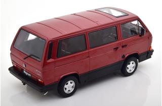 VW Bus T3 Multivan Magnum 1987 rotmetallic KK-Scale 1:18 Metallmodell (Türen, Motorhaube... nicht zu öffnen!)