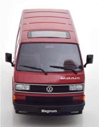 VW Bus T3 Multivan Magnum 1987 rotmetallic KK-Scale 1:18 Metallmodell (Türen, Motorhaube... nicht zu öffnen!)