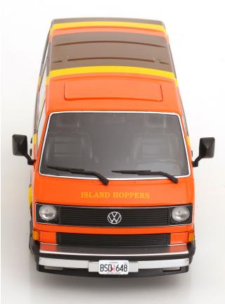 VW Vanagon GL T3 \"Island Hoppers\" TV-Serie Magnum braun/orange/gelb KK-Scale 1:18 (Auto nicht enthalten)