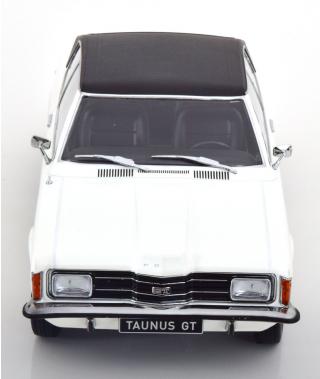 Ford Taunus GT Coupe 1971 weiß/mattschwarz mit Vinyldach   (eckige Scheinwerfer) KK-Scale 1:18 Metallmodell (Türen, Motorhaube... nicht zu öffnen!)