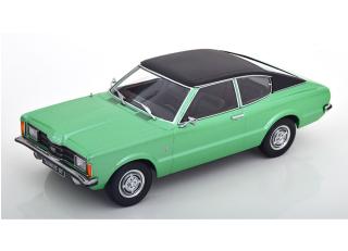 Ford Taunus GT Coupe 1971 grünmetallic/mattschwarz mit Vinyldach  (eckige Scheinwerfer) KK-Scale 1:18 Metallmodell (Türen, Motorhaube... nicht zu öffnen!)