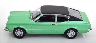 Ford Taunus GT Coupe 1971 grünmetallic/mattschwarz mit Vinyldach  (eckige Scheinwerfer) KK-Scale 1:18 Metallmodell (Türen, Motorhaube... nicht zu öffnen!)