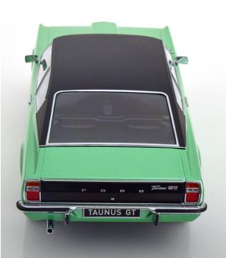 Ford Taunus GT Coupe 1971 grünmetallic/mattschwarz mit Vinyldach  (eckige Scheinwerfer) KK-Scale 1:18 Metallmodell (Türen, Motorhaube... nicht zu öffnen!)