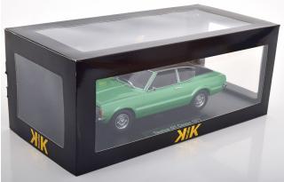 Ford Taunus GT Coupe 1971 grünmetallic/mattschwarz mit Vinyldach  (eckige Scheinwerfer) KK-Scale 1:18 Metallmodell (Türen, Motorhaube... nicht zu öffnen!)